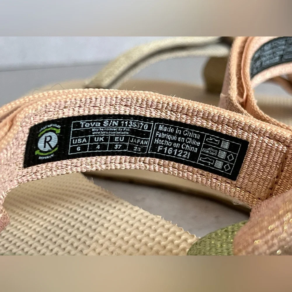 NEW Teva Original Universal Sandals 6 Metallic Clay Multi Walking Hiking Outdoor - Picture 6 of 7